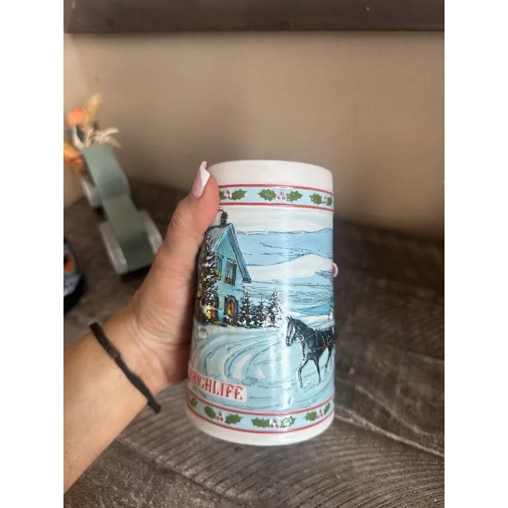 Vintage Miller High Life Collector Series Holiday Christmas Beer Mug Stein